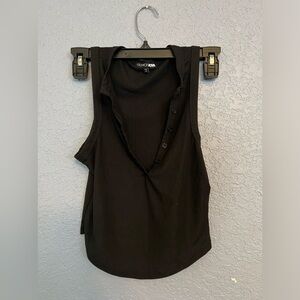 Fashion Nova | Button Up Sleeveless Crop Top | Small